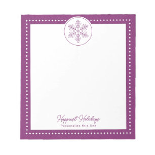 Bloco De Notas Floco de Neve Chique Magenta Personalizado de Feri