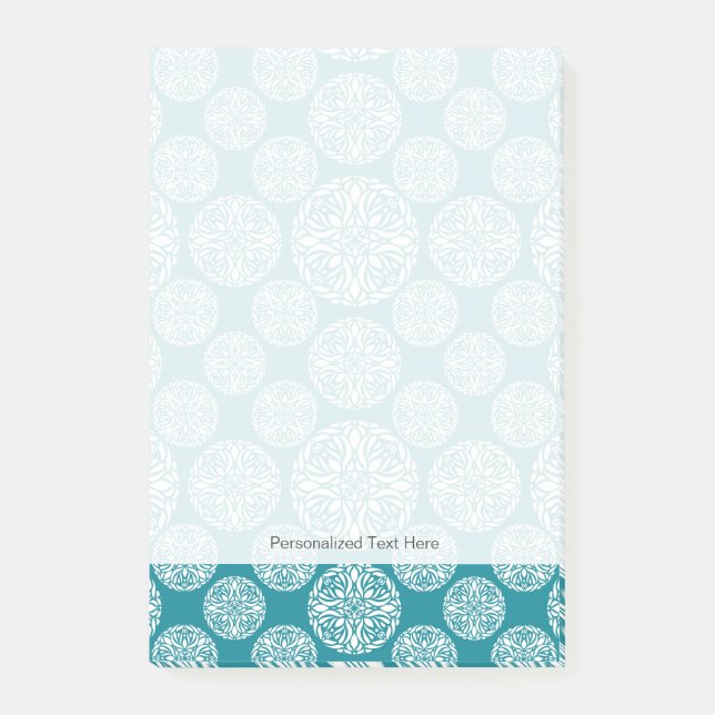 Bloco De Notas Floco de neve floral do inverno (Frente)