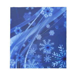 Bloco De Notas Flocos de neve azuis