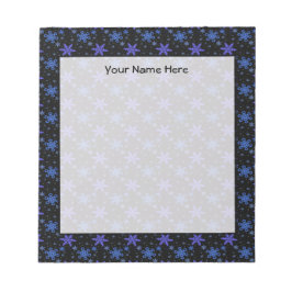 Bloco De Notas Flocos de neve Blue Purple em preto