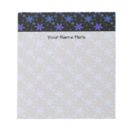 Bloco De Notas Flocos de neve Blue Purple em preto