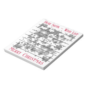 Bloco De Notas Flocos de neve congelados festivos, lista de desej