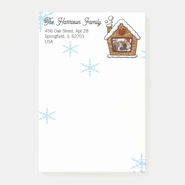 Bloco De Notas Flocos de Neve de Casa de Gingerbread Personalizad (Frente)