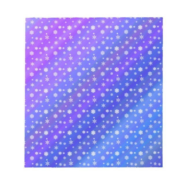 Bloco De Notas Flocos de neve em azul (Frente)