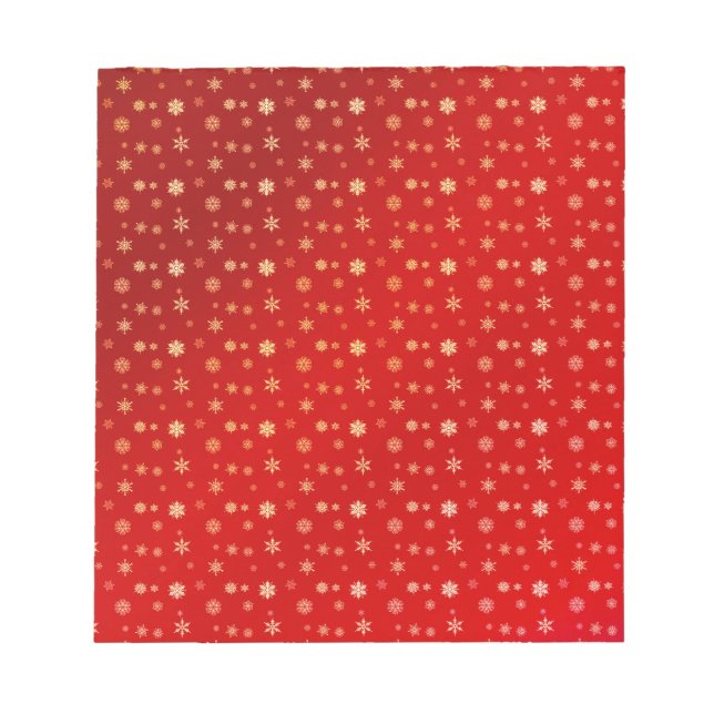 Bloco De Notas Flocos de neve em vermelho (Frente)