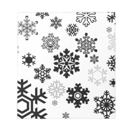 Bloco De Notas Flocos de neve preto e branco