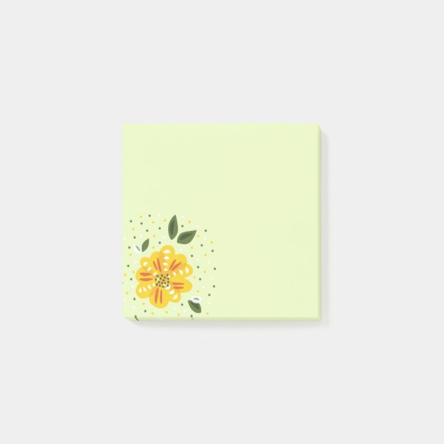 Bloco De Notas Flor amarela abstrata do primavera da prímula (Frente)
