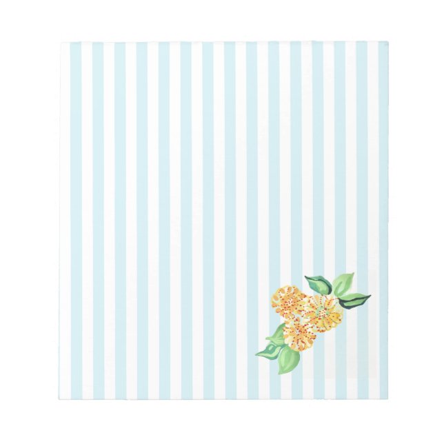 Bloco De Notas Flor Amarelo - Faixa Azul (Frente)
