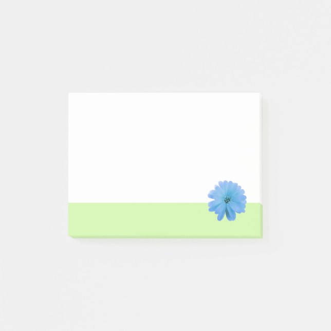 Bloco De Notas Flor Azul Borda Verde (Frente)