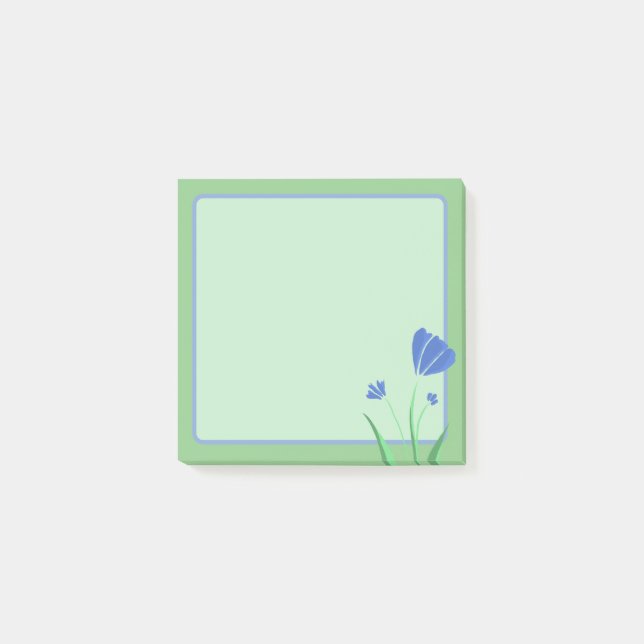 Bloco De Notas Flor - Azul Simples (Frente)