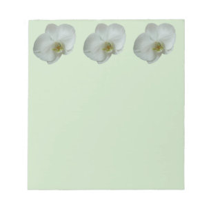 Bloco De Notas Flor Branco Elegante