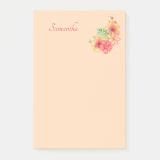 Bloco De Notas Flor cor-de-rosa Pêssego Personalizado 4x6