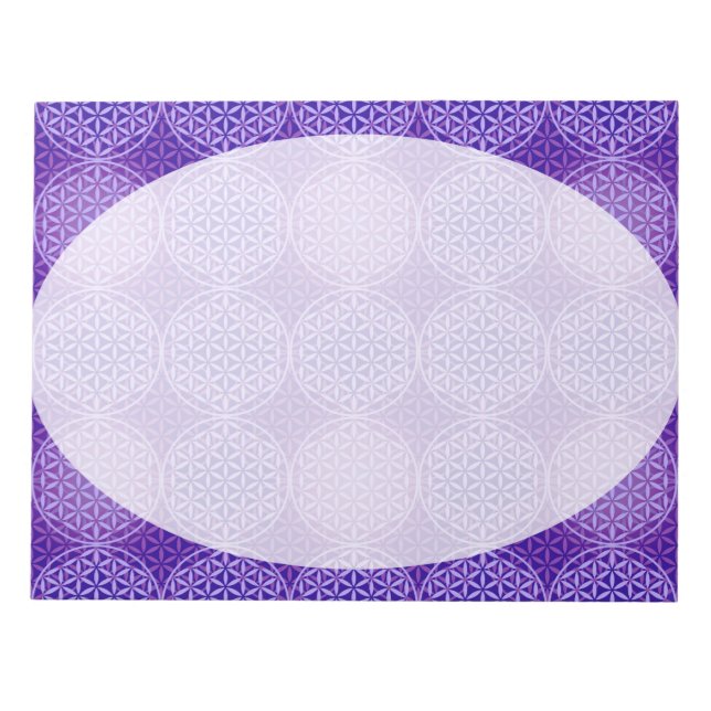 Bloco De Notas Flor da vida - padrão do selo - roxo (Frente)