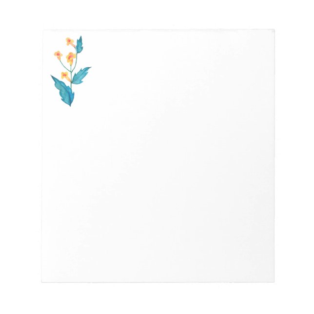 Bloco De Notas Flor de aquarela amarela (Frente)