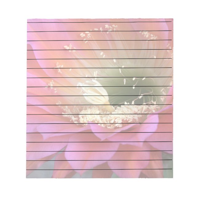 Bloco De Notas Flor de cacto rosa no deserto (Frente)