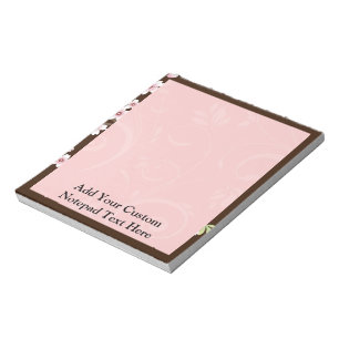 Bloco De Notas Flor de Dogwood Rosa/Marrom Personalizado