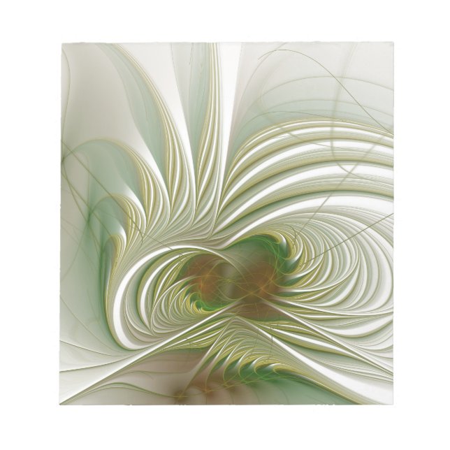 Bloco De Notas Flor de fantasia fractal macia e tenra (Frente)