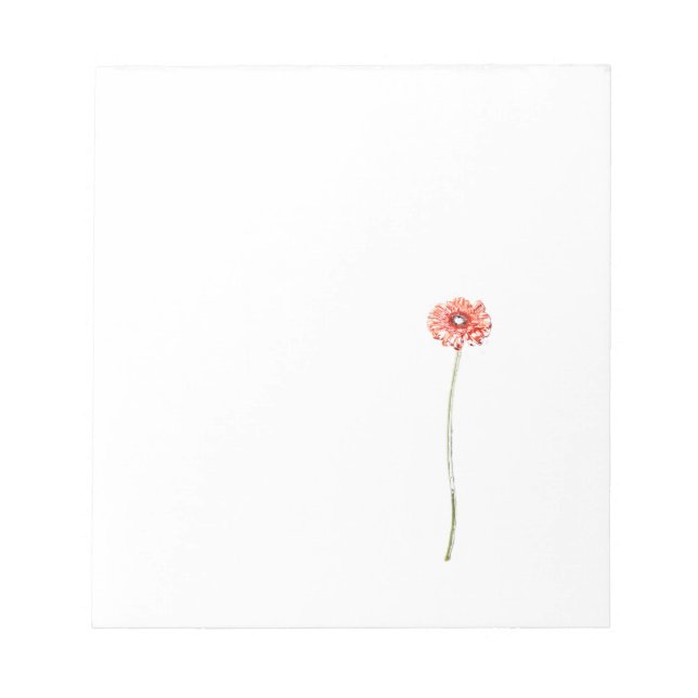 Bloco De Notas Flor de Gerbera Vermelho Pálido (Frente)