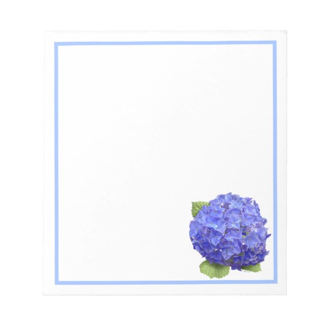 Bloco De Notas Flor de Hydrangea Azul (Frente)