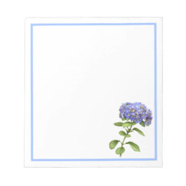 Bloco De Notas Flor de Hydrangea Azul