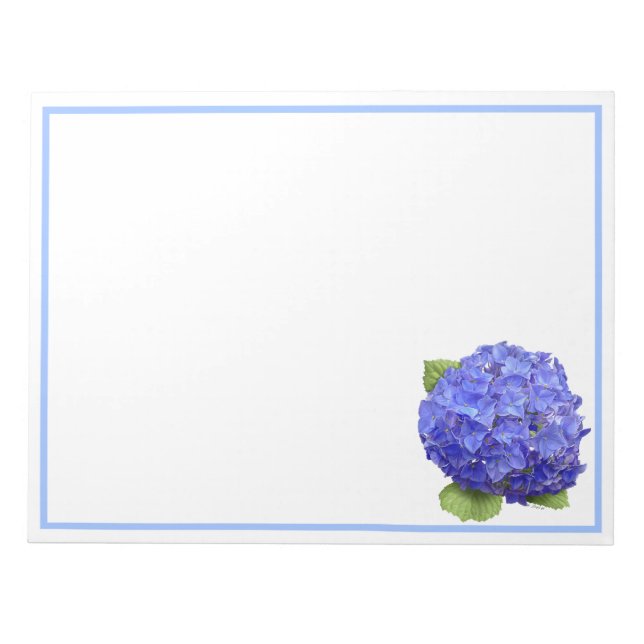 Bloco De Notas Flor de Hydrangea Azul (Frente)