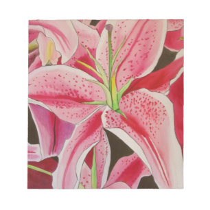 Bloco De Notas Flor de lágrimas cor-de-água rosa-Stargazazer