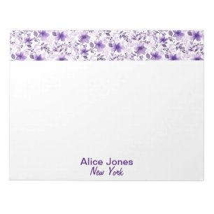 Bloco De Notas Flor de lavanda cúbica