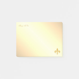 Bloco De Notas Flor de Lis Dourada em Gradiente Dourado