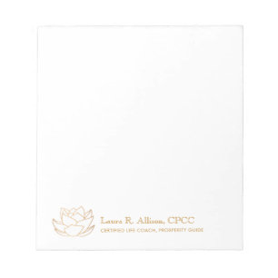 Bloco De Notas Flor de Lotus Branco