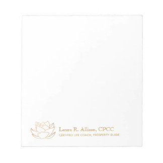 Bloco De Notas Flor de Lotus Branco