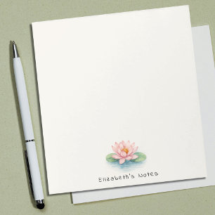 Bloco De Notas Flor de Lótus em Aquarela Elegante Feminina Simple