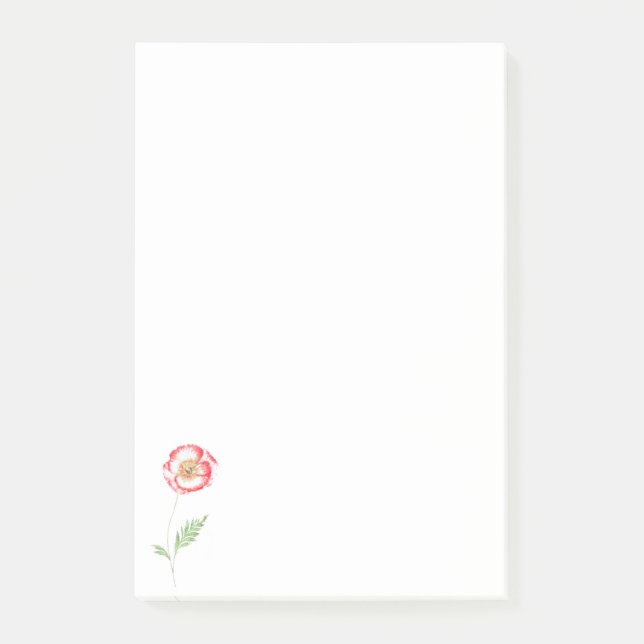 Bloco De Notas Flor de papoila selvagem (Frente)