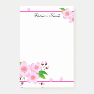 Bloco De Notas Flor de Pedônio Rosa Elegante Personalizado