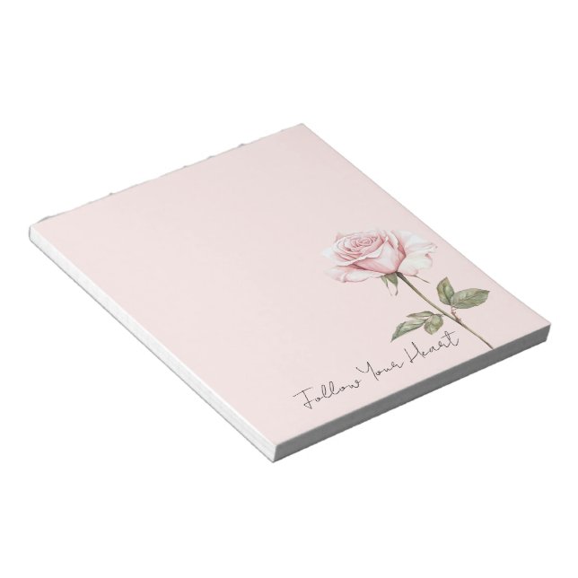 Bloco De Notas Flor de Rosa Rosa Chic (Inclinado)