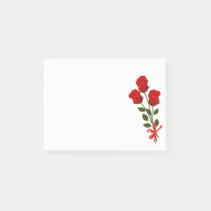 Bloco De Notas Flor de Rosas vermelhas Florais - Flores de Amor B