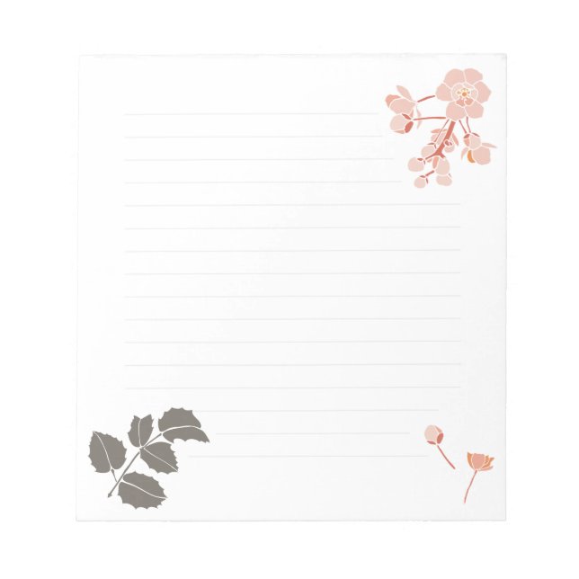 Bloco de Notas Flor de Uva do Oregon Rosa Bege (Frente)