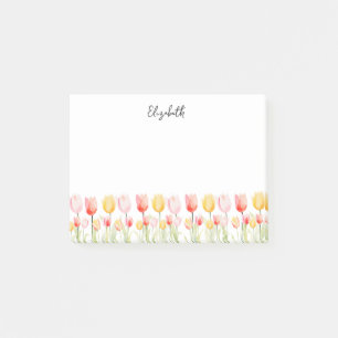 Bloco De Notas Flor Elegante Vermelho-Rosa e Amarelo