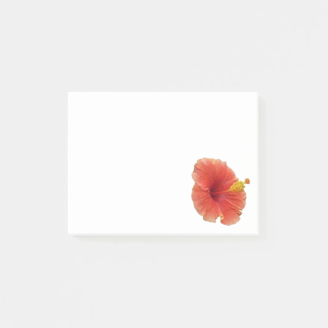 Bloco De Notas Flor Hibisco Laranja Floral Tropical (Frente)