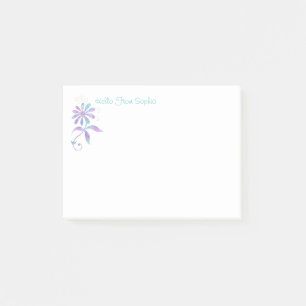 Bloco De Notas Flor Iridescente Trendy, Nome/Mensagem DIY