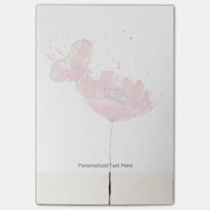 Bloco De Notas Flor pintada estilizado da papoila da aguarela