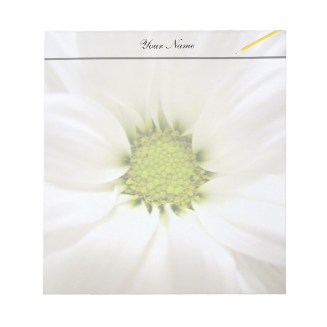 Bloco De Notas flor pura de margarida branca (Frente)