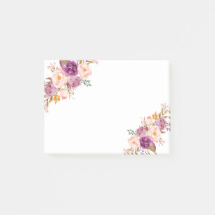 Bloco De Notas Flor Romântica de Aquarela, boêmica