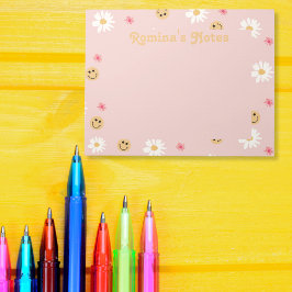 Bloco De Notas Flor rosa Padrão retrorreflector colorido personal