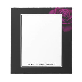 Bloco De Notas Flor Rosa vermelha Roxo-Gótica