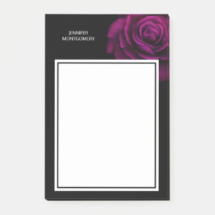 Bloco De Notas Flor Rosa vermelha Roxo-Gótica