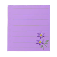 Bloco de Notas Flor Roxa:
