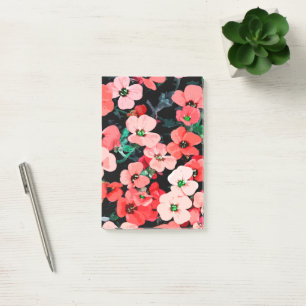 Bloco De Notas Flor Vermelho de Aquarela