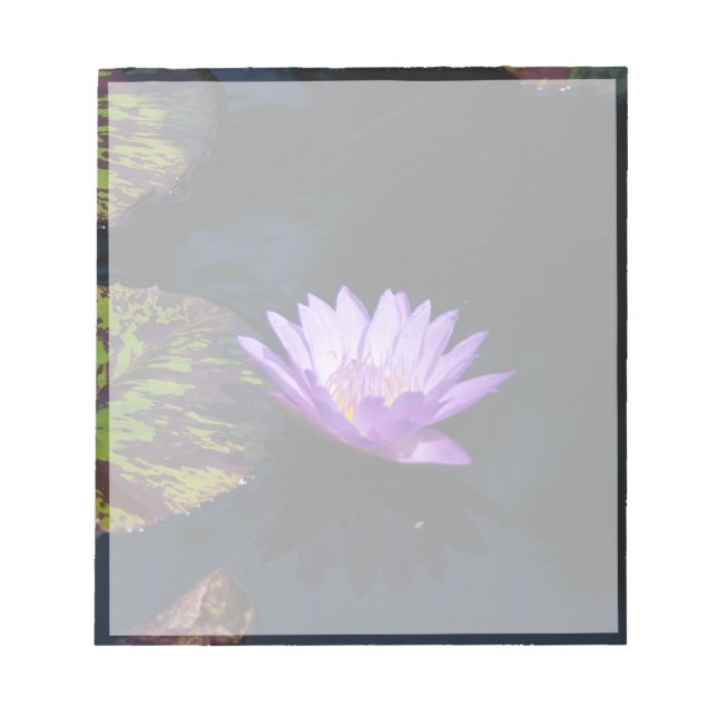 Bloco De Notas Flor Waterlily Roxo E Placas Lilosas Com Linho (Frente)