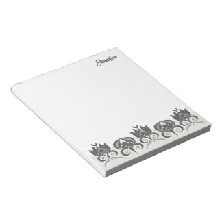 Bloco De Notas Florais moderno elegante terroso CC1290 pautado
