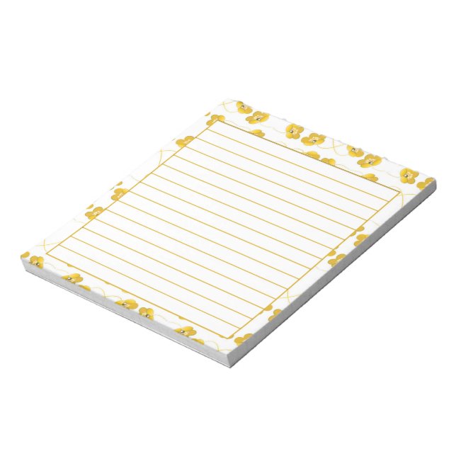 Bloco De Notas Floral amarelo (Invertido)